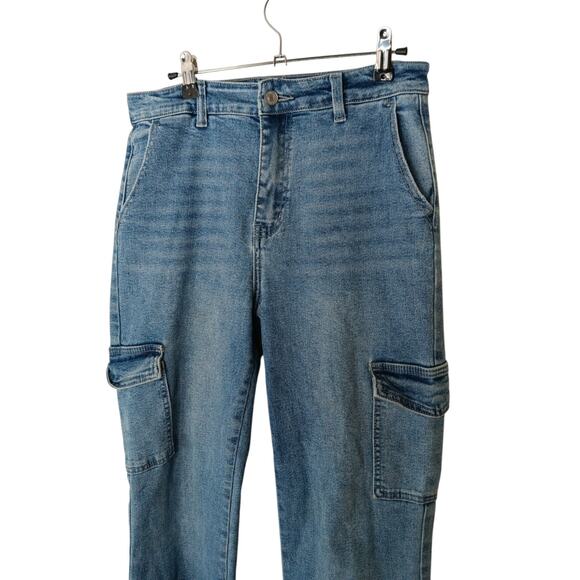 KanCan Winston High Rise Cargo Slim Straight Light Blue size 27 Kc7843L - Picture 4 of 14